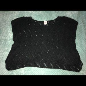 Women’s Super Soft Black Open Sided Sweater!